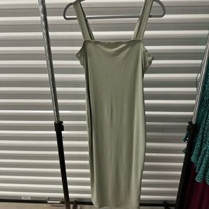Green midi fitted dress